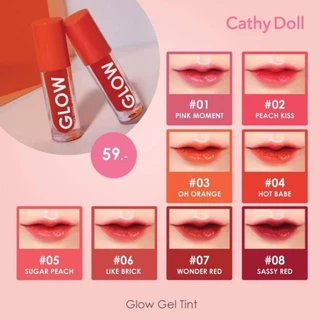 Cathy Doll เคที่ดอลล์ โกลว์ เจลทินท์ ลิปทินท์ 2.4กรัม มี 8 สี เนื้อเจล ลิปทาปาก ลิปสติก เนื้อฉ่ำ Glow Gel Tint