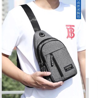 ⭐กระเป๋าสะพายข้างผู้ชาย กระเป๋าคาดเอว Mens sports durable multi-function outdoor casual fashion chest bag