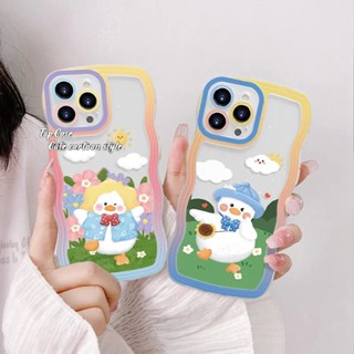 เคสโทรศัพท์มือถือ ขอบหยัก ลายการ์ตูนเป็ดน่ารัก สําหรับ Realme C35 C31 C30 GT 9 Pro+ 8 5G C25Y C21Y C25 C25s C12 C21 C20 C20A C11 C17 7i C15 8 7 6 5 Pro 8i 5i 5s 6i Narzo 50A 50i เคสโทรศัพท์