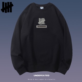 เสื้อกันหนาวลําลอง คอกลม พิมพ์ลายตัวอักษร UNDEFEATED ทรงหลวม สําหรับผู้ชาย และผู้หญิง