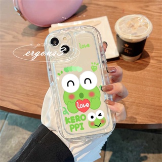 เคสโทรศัพท์มือถือ TPU นิ่ม ป้องกันเลนส์ ลายการ์ตูน Kero Kero Keroppi น่ารัก สําหรับ iPhone 14 13 12 11 Pro Max SE2020 X XR Xs Max 7 8 Plus