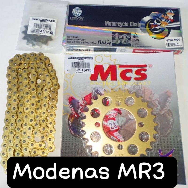 ชุดสเตอร์ 415 (Modenas Kris MR3 415 โซ่ทอง + Spoket MCS Gold (1 ชุด)