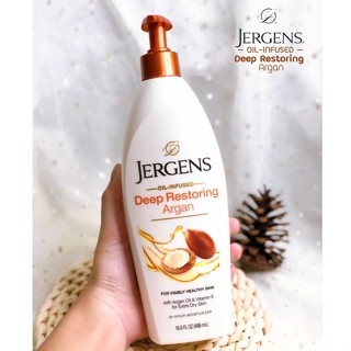 JERGENS DEEP RESTORING ARGAN 496 ML ช่วยในการฟื้นฟูและเผยผิวที่มีสุขภาพดีอย่างเห็นได้ชัด