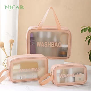 NJCAR I040 กระเป๋าเครื่องสําอาง กระเป๋าถือ ติดซิป เก็บเครื่องสำอาง โปร่งใส กระเป๋าแต่งหน้า