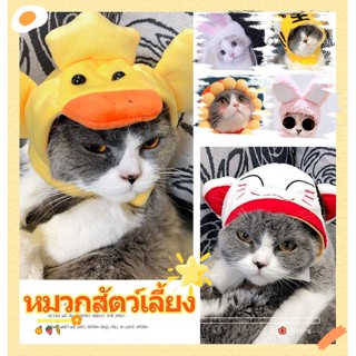 😻สินค้าพร้อมส่ง😻หมวกสัตว์เลี้ยง รูปแบบการ์ตูน น่ารัก ให้ความอบอุ่น