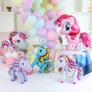 ลูกโป่งม้ายูนิคอร์น ลูกโป่งม้าโพนี่ 3D ตัวใหญ่ My little pony ลูกโป่งวันเกิด