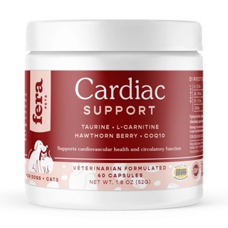 อาหารเสริมสุนัขและแมว Fera Pet Organics Cardiac Support for Dogs and Cats ขนาด 60 capsules (หมดอายุ 11/2023)