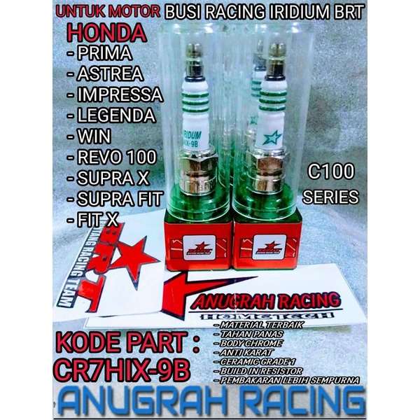 IRIDIUM RACING SPARK PLUG BRT CR7HIX-9B ABS GRAND LEGEND SUPRA FIT NEW WIN SUPRA X REVO 100 STAR LEG