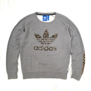 สเวตเตอร์ อดิดาส Adidas sweater trefoil logo leopard