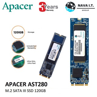 COINSคืน15%⚡FB9JMZV6⚡ APACER SSD (เอสเอสดี) 120GB AST280-1 M.2 2280 SATA III รับประกัน 3 ปี