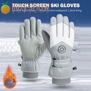 Mayshow ถุงมือหิมะ กันน้ํา ฤดูหนาว หน้าจอสัมผัส ถุงมือขนแกะ เล่นสกี