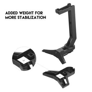 Fantech AC304 สีดำ Headphone Stand With Cable Holder แฟนเทค สแตนแขวนหูฟัง ขาตั้งหูฟัง พร้อมช่องวางสายหูฟัง