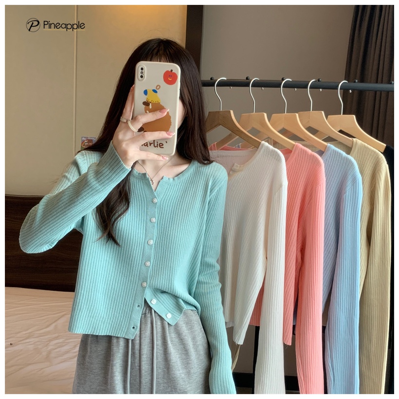 1103 เสื้อไหมพรมคาร์ดิแกนถักแขนยาวผ้านิ่มๆๆๆใส่สบาย Knitted cardigan