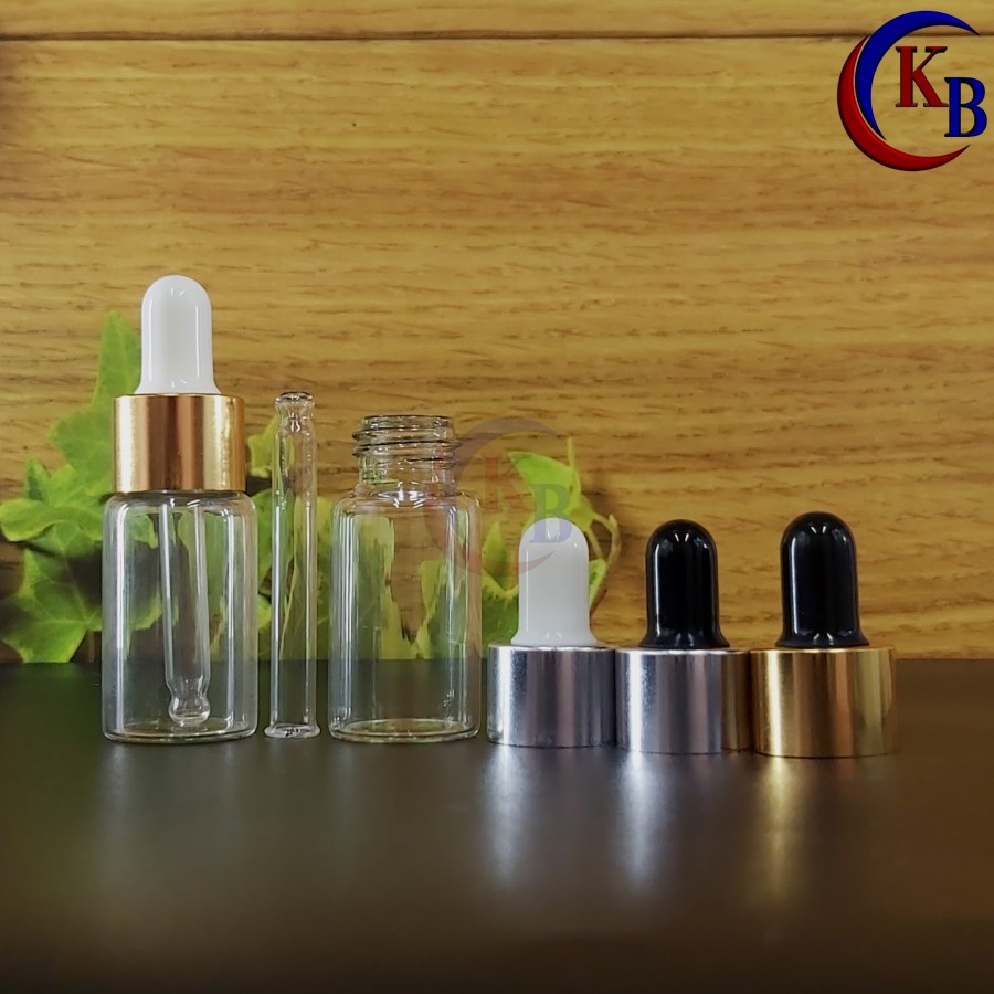 10ML ALUMINIUM DROP SERUM PIPETTE BOTTLE / 10ML THIN CLEAR GLASS BOTTLE