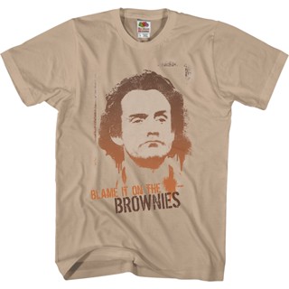 Blame It On The Brownies Taxi T-Shirt เสื้อคนอ้วนผญ เสื้อยืดแขนสั้น เสื้อยืดคอกลม