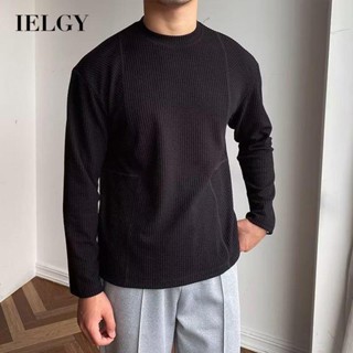 Ielgy เสื้อยืด แขนยาว แบบบาง และเบา สําหรับผู้ชาย