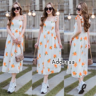 🌈🌿🌸🌼🌺🧡🇰🇷 Floral Frill SGL Maxi Dress