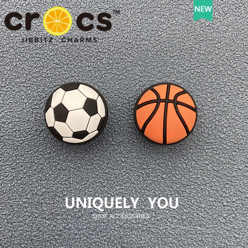 jibbitz crocs charms แท้ ตัวติดรองเท้า หัวเข็มขัดรองเท้าบาสเก็ตบอล ลายดอกไม้น่ารัก DIY อุปกรณ์เสริม