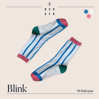 Blink ถุงเท้าแฟชั่น ลายบลิ้งค์ พาสเทล สายคิ้วท์ ถุงเท้าครึ่งแข้ง ราคาถูก คุณภาพดี