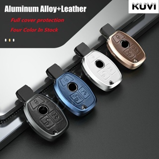 Aluminum Alloy Leather Car Key Case Cover Shell for Mercedes Benz A B C E GL S GLA GLK CLS Class AMG W204 W205 W212 W463