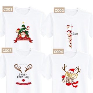 Authentic T-Shirt Screen Merry Christmas New Year Shirt White Thick Clothes Soft And Comfortable Both Men And Women No.0