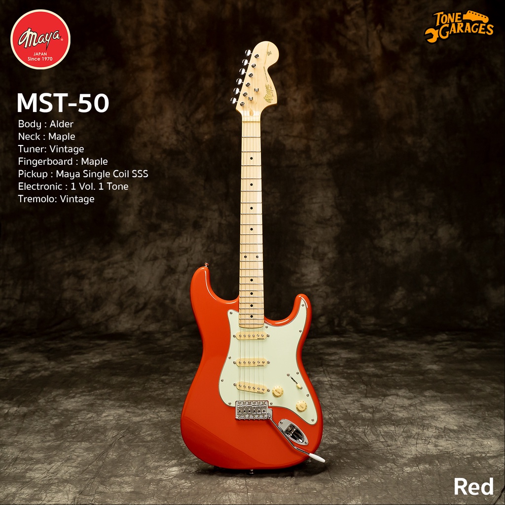 Maya Guitar MST-50 กีต้าร์ไฟฟ้า มายา ทรง Strat SSS สี Red (RD)