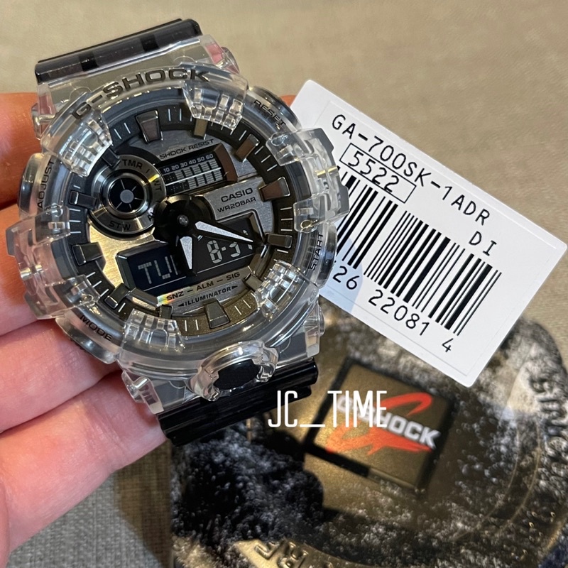 G-shock GA-700SK-1A นาฬิกาสไตล์กีฬาสีดําโปร่งใส Ga700 Crystal Series นาฬิกาสปอร์ต V849