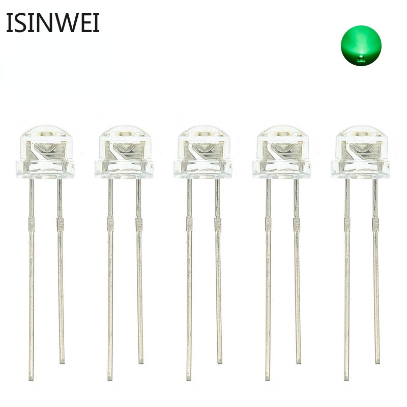 1000 ชิ้น 5 มิลลิเมตร LED ไดโอดหมวกฟางสีขาวสีแดงสีเขียวสีฟ้าสีเหลือง DIP F5 Super Bright Emitting Light DIY PCB หลอดไฟ - รูปที่ 3