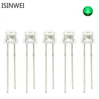 1000 ชิ้น 5 มิลลิเมตร LED ไดโอดหมวกฟางสีขาวสีแดงสีเขียวฟ้าเหลือง DIP F5 Super Bright Emitting Light DIY PCB หลอดไฟ