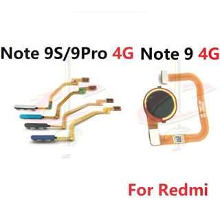 ลายนิ้วมือ แพรปุ่มโฮมสแกนนิ้ว ( Finger ) ปุ่มเปิดปิด สําหรับ Redmi Note 9 Pro 9S 4G