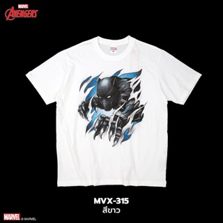 Power 7 Shop เสื้อยืดการ์ตูน มาร์เวล Black Panther ลิขสิทธ์แท้ MARVEL COMICS  T-SHIRTS (MVX-315)