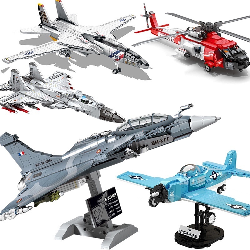 LEGO ทหาร WW2เครื่องบินเยอรมันอาคารบล็อก US P-38 Fighter Jet F22 F2F Arme อาวุธทหาร Air Force เครื่อ