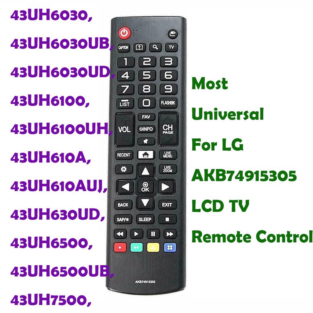 Uesd สําหรับ LG AKB74915305 รีโมทคอนโทรลทีวีสําหรับ Uesd สําหรับ LG 50UH5500 / 50U 43UH6030, 43UH603