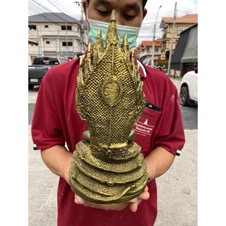 พระนาคปรก กว้าง7นิ้ว สูง13นิ้ว สีทองโบราณ