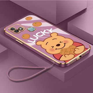 เคสซิลิโคนนิ่ม ลายการ์ตูนหมีพูห์ พร้อมสายคล้อง หรูหรา สําหรับ Infinix X659B PR652C PR652B X650C X693 X655C X650B X655 X6815B X6810