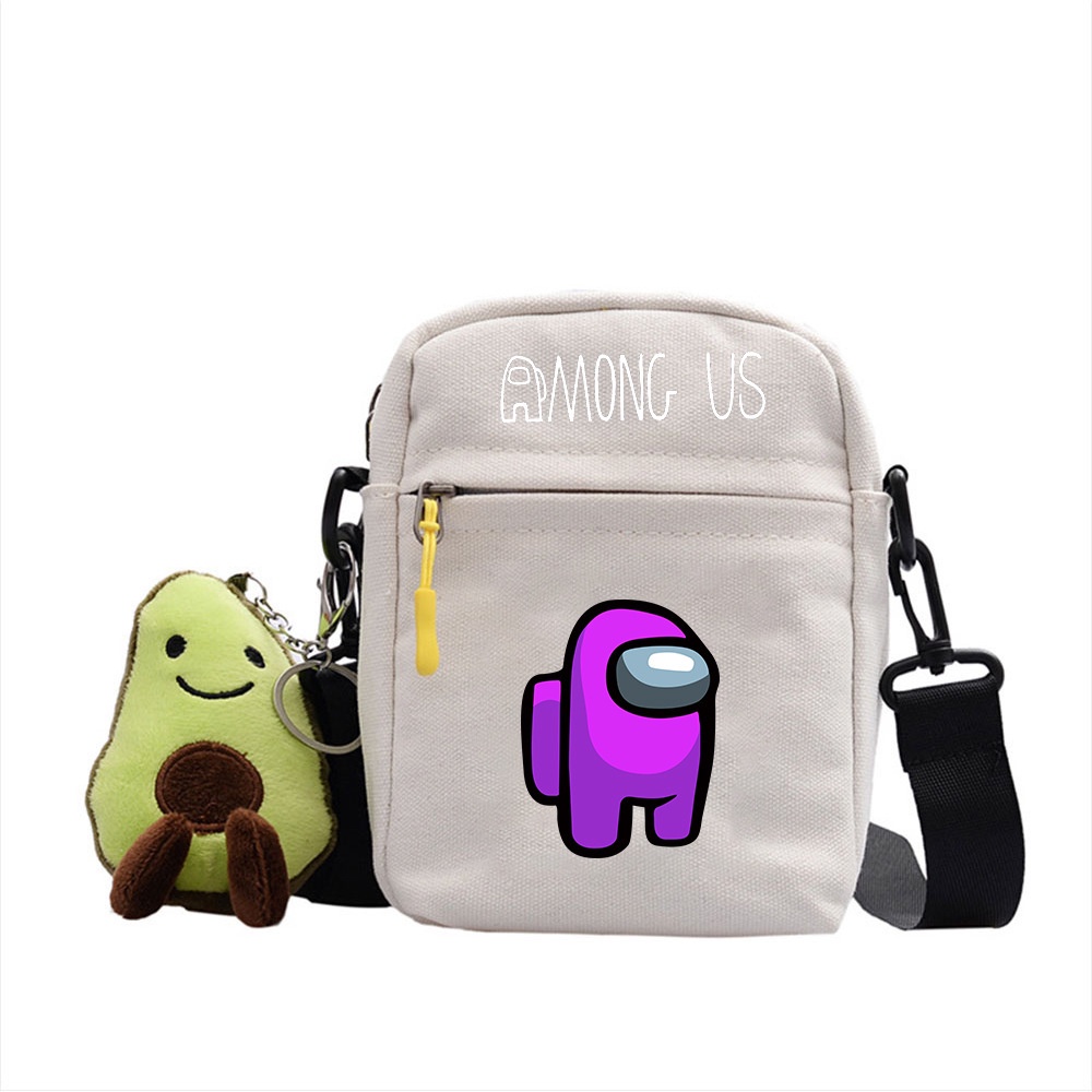 กระเป๋าสะพายไหล่ ผ้าแคนวาส ลายการ์ตูนเกม Among us น่ารัก เหมาะกับของขวัญวันเกิด สําหรับเดินทาง - รูปที่ 5