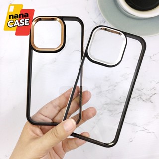 เคส i11 i13 Pro Max i14 i14+ i14 Pro i14 Pro Maxเคสมือถือขอบนิ่มกันรอยกล้องขอบเงาด้านหลังใส ขอบสีสวยงาม งานกล่อง