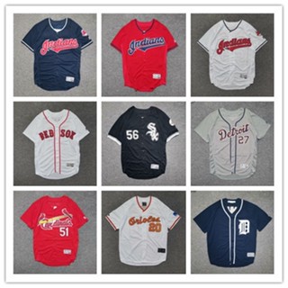 เสื้อกีฬาเบสบอลแขนสั้น Mlb Jersey Jersey สไตล์ฮิปฮอป เรโทร ทรงหลวม สําหรับผู้ชาย และผู้หญิง