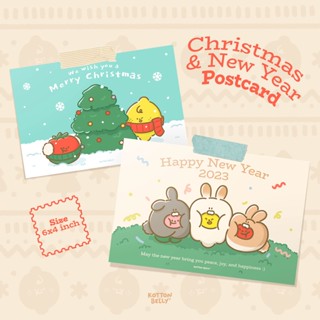 Merry Christmas &amp; Happy New Year 2023 Postcard โปสการ์ดคริสต์มาส การ์ดปีใหม่ 🎄🎉 | KOTTON BELLY