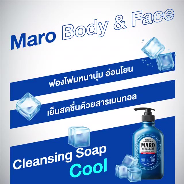 Maro All in One Cool Bath Set - สูตรเย็นสดชื่น แชมพูมาโร่ 3D Volume Up Shampoo Cool 400ml. + สบู่ 2in1 Cleansing Soap Co - รูปที่ 4
