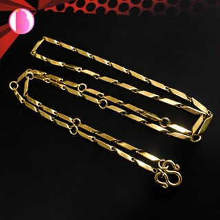 สร้อยลายก้านใส่พระได้9องค์ สร้อยทอง สร้อยคอสแตนเลสเลเซอร์สีทอง(N60.30)