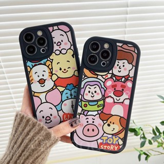 Redmi 12C A1 A2 10 10C 10A 9A 9C 9T Note 12 11 11S 10S 9S 9 Pro 8 7 2022 4G 5G POCO X5 X3 NFC K20 10T Toy Story Cute Bear Cartoon Buzzer Lightyear Black Round Lens Protection anti fall Silicone Soft Phone Case Full Back Cover XPN 21