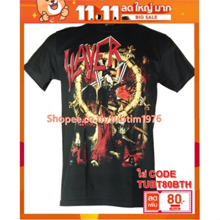 เสื้อวง Slayer เสื้อวงดนตรีร็อค เดธเมทัล เสื้อวินเทจ สเลเยอร์ SLR1620