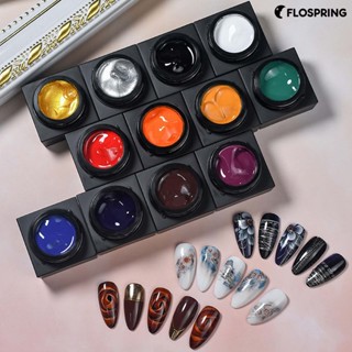 Flospring กาวติดเล็บเจล แบบแห้งเร็ว สไตล์ญี่ปุ่น 5 มล. 12 สี สําหรับผู้หญิง