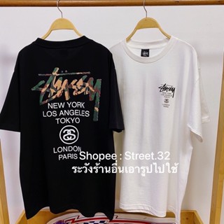 Street.32 เสื้อยืดแขนสั้น Stu*ssy ทหาร