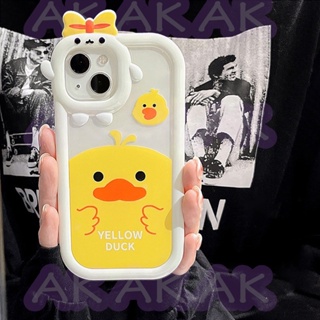 เคสโทรศัพท์มือถือ แบบนิ่ม ลายการ์ตูนเป็ดน้อยน่ารัก สีเหลือง สําหรับ iPhone 14 13 12 11 Pro Max Xs Max Xr X 7 8 6 6s Plus