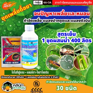 🥬 ชุดกำจัดเพลี้ยดื้อยา ไดโนทีฟูแรน+แลมป์ดา ไก่เกษตร (ไดโนทีฟูแรน+แลมป์ดา-ไซฮาโลทริน) จบปัญหาเพลี้ยและหนอน