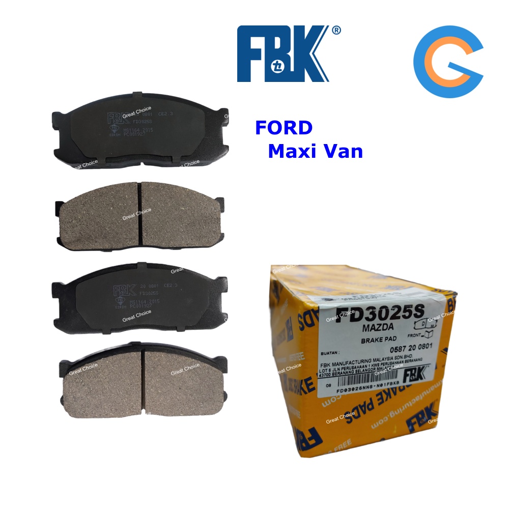 FBK Maxi Van Front (Depan) ผ้าดิสเบรค FORD FD3025S