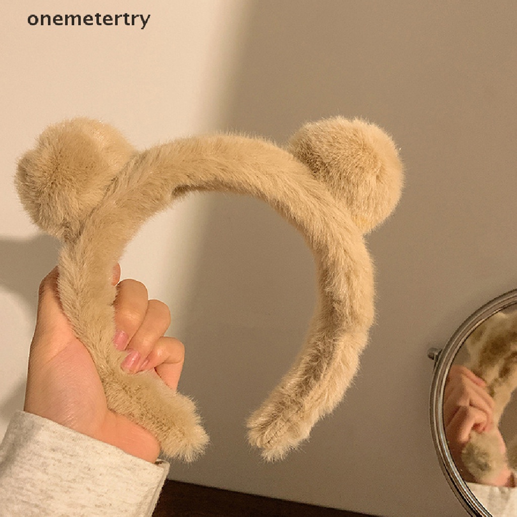 Onem ที่คาดผมหูกระต่าย ตุ๊กตาหมีน่ารัก ฤดูใบไม้ร่วง ฤดูหนาว ที่คาดผม การ์ตูนเด็กผู้หญิง เด็ก ที่คาดผม ผ้าโพกศีรษะ เครื่องประดับผม n
