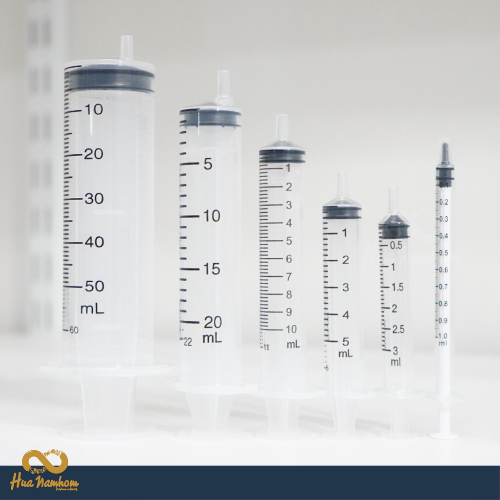 ไซริ้งพลาสติก สำหรับบรรจุแบ่งของเหลว พร้อมก้านดึงบูทยาง